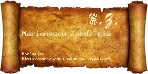 Marienescu Zakária névjegykártya